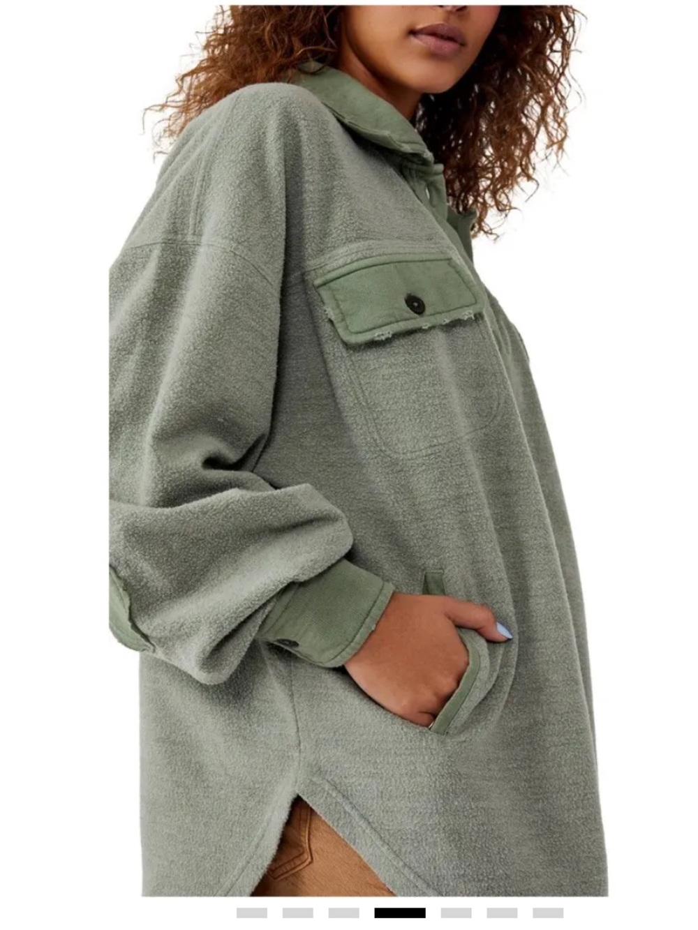 Free People Fleece Button Jacket